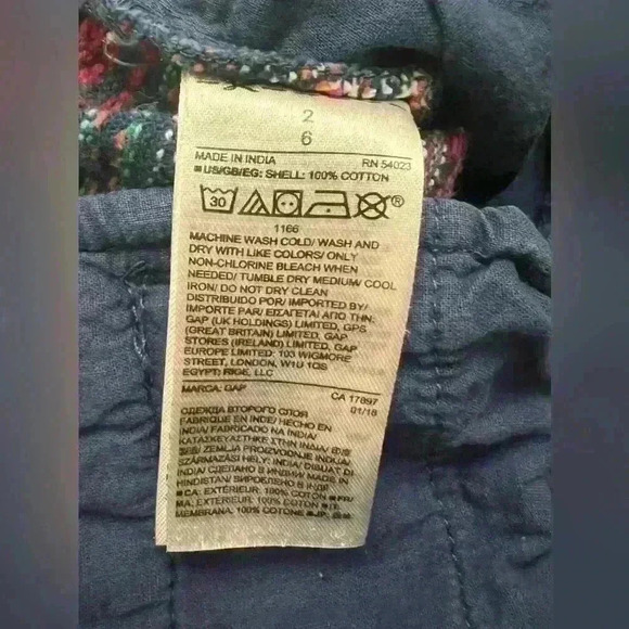 GAP Women City Shorts Cotton Striped Multicolor Mid Rise Pockets Boho Hippie S - Picture 9 of 11